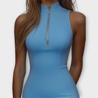 Maja - Blue Stretch Bodycon Mini Dress
