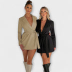 Blazer Dress with V-Neck