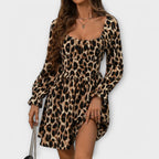 Charming Dress with Leopard Print
