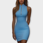 Maja - Blue Stretch Bodycon Mini Dress