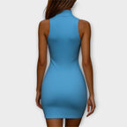 Maja - Blue Stretch Bodycon Mini Dress