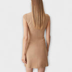 Elowen - Military-Inspired Patchwork Mini Dress with High Collar